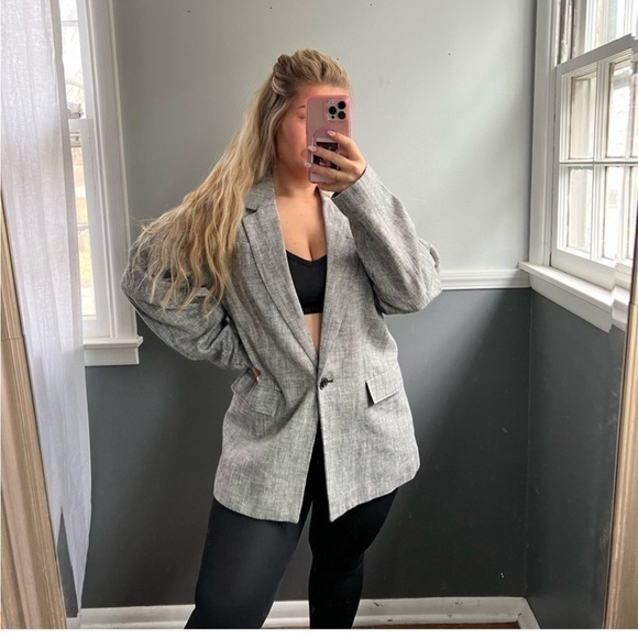Rachel Comey x Target gray ultra oversized pleated shoulder blazer size Small - Picture 3 of 4
